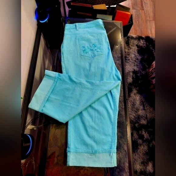 PENMANS Plus Light Blue Floral Jeans Womens Size 20 - Picture 1 of 8